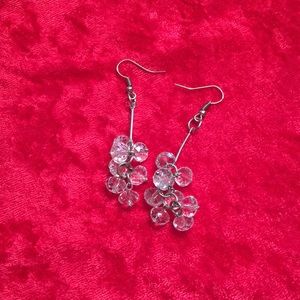 Clear bead drop earrings